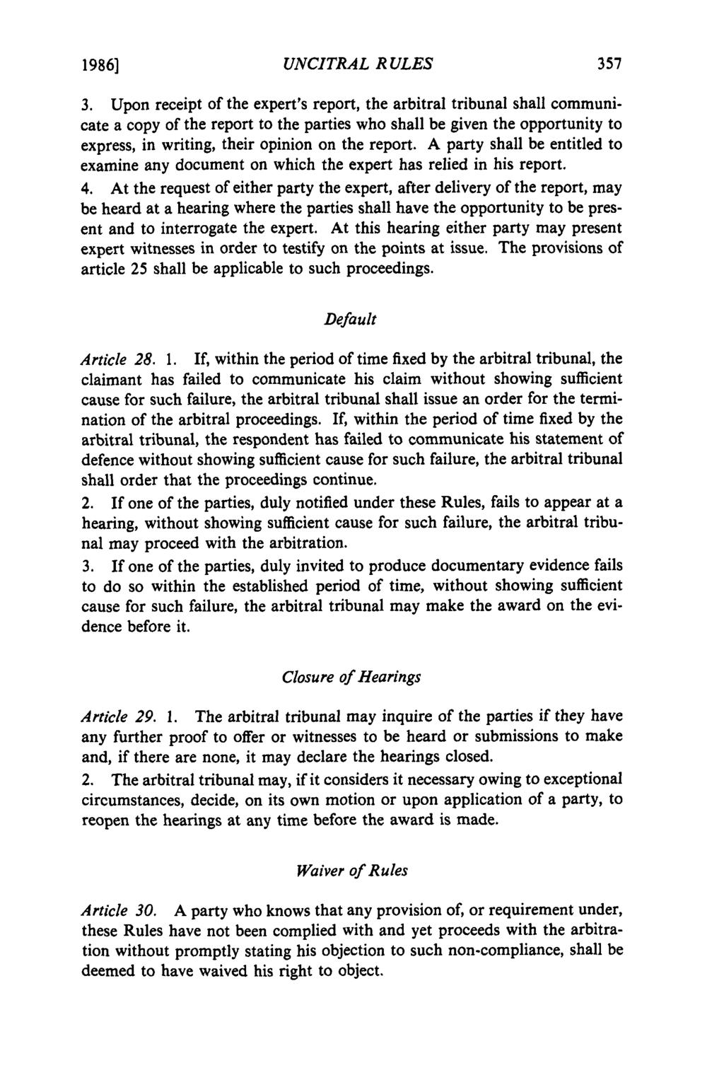 1986] UNCITRAL RULES 3.