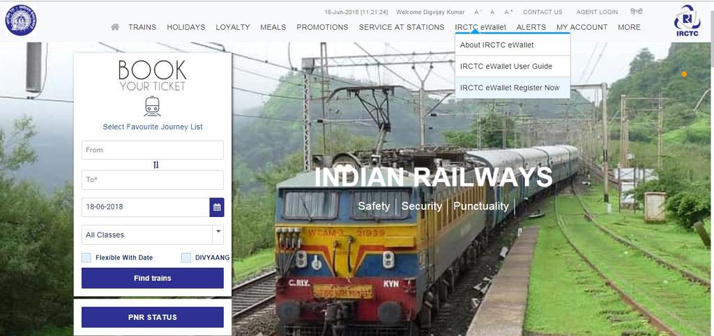IRCTC ewallet User Guide About IRCTC ewallet IRCTC ewallet is a scheme under which user can deposit money in advance with IRCTC and can be used as payment option along with other payment options
