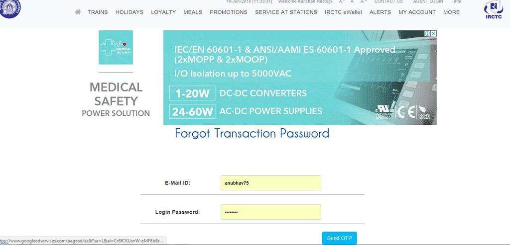 IRCTC ewallet Forgot Transaction Password Users can reset IRCTC ewallet Transaction