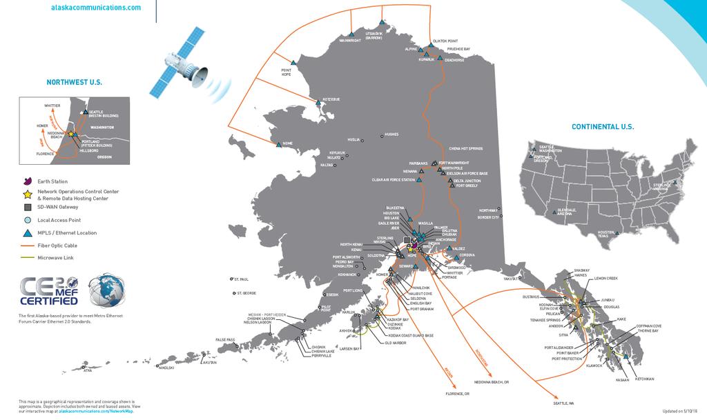 High Quality Fiber Assets Extensive and expanding fiber footprint covering major business areas in Alaska Own and operate 2 of the 4 subsea fiber cables connecting