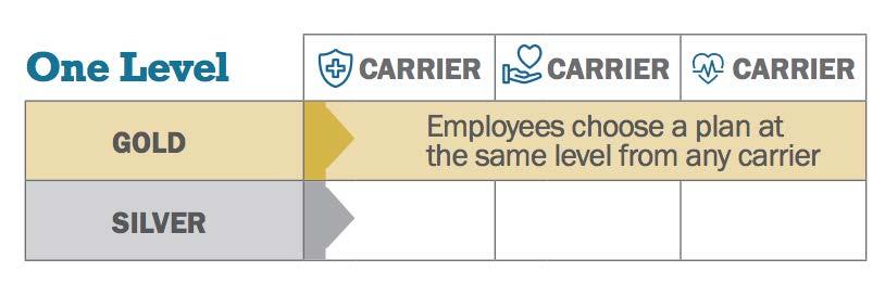 Carrier Employer selects one carrier The employee can