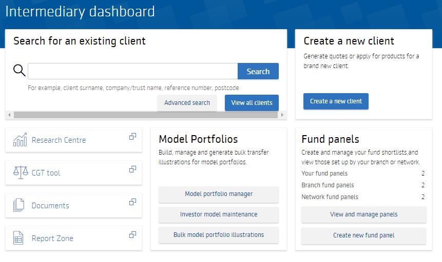 Model portfolio build Accessing model portfolio manager 19 In the intermediary dashboard select Model