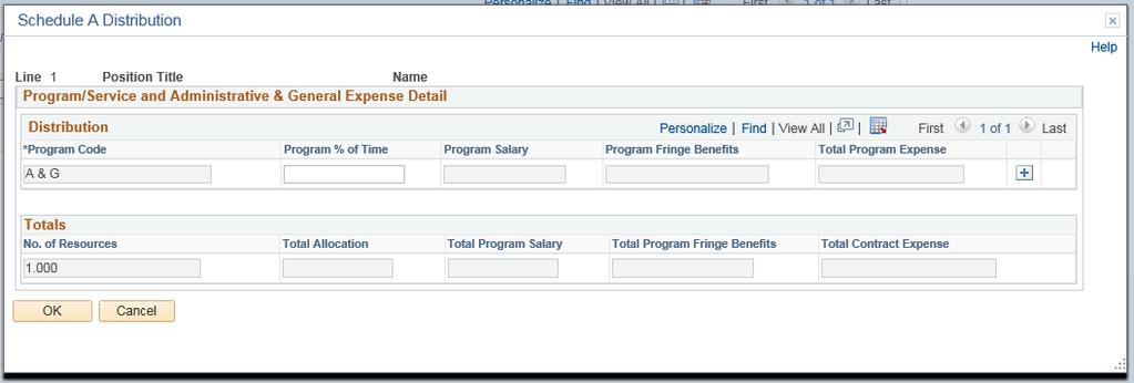 Select the Administrative checkbox Enter Number of Resources, Position Title, Name, Degree / License, and Total Hours Per Week Enter Weeks Per Year (only if working for less than a year), Base Annual