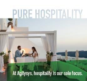 What Sets Agilysys Apart Pure Hospitality Hospitality is all We Do Because our Business is 100% Focused on this Industry Comprehensive Solutions Agilysys has the Broadest