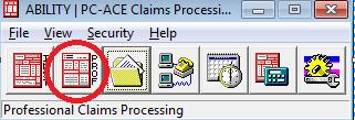 Claim Entry From the PC-ACE main menu, select the Professional Claims Processing button. This will bring up the Professional Claims Menu.