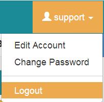 Click Username at the right hand corner of the screen. Click change password button from the drop downlist.