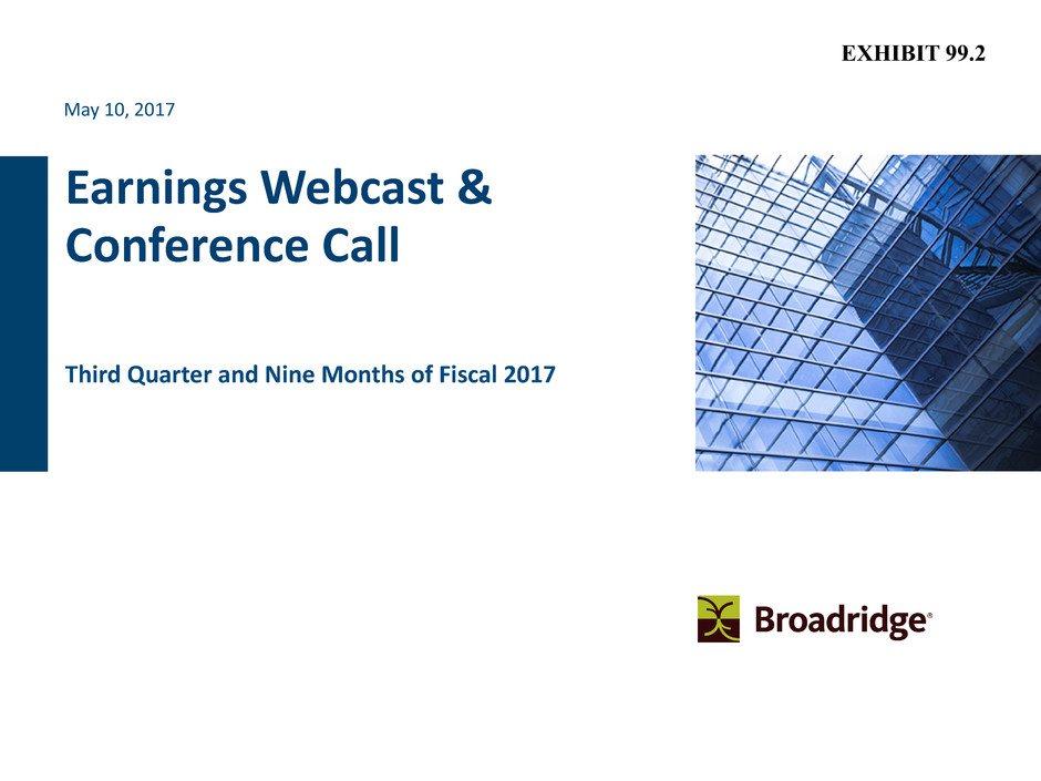 1 2014 Earnings Webcast & Conference Call Third Quarter