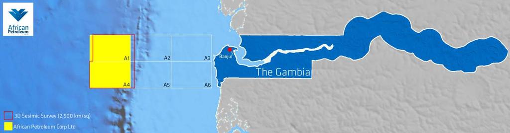 Gambian Project: Blocks A1 and A4 Figure 3: Location of the Gambian Licence Blocks, offshore The Gambia African Petroleum Gambia Ltd has a 60% operating interest in Blocks A1 and A4 offshore The