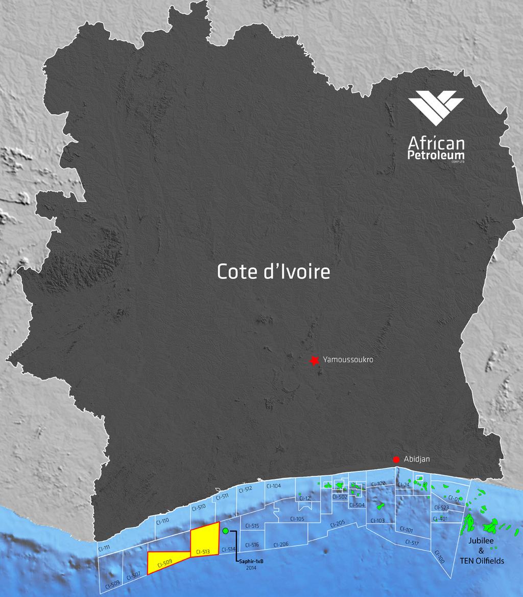 Operational Update Côte d Ivoire Water depth: 900 3,150m 90% working interest in offshore licences CI-509 and CI-513 with combined net acreage of 2,284Km 2 Acquired 4,200Km 2 seismic data over Côte d