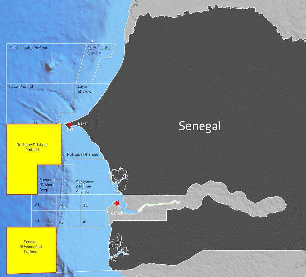 Senegal Water depth: 2,000-3,500m 81% working interest in exploration blocks Rufisque Offshore Profond and Senegal Offshore Sud Profond with combined net acreage of 14,804Km 2 Extensive regional