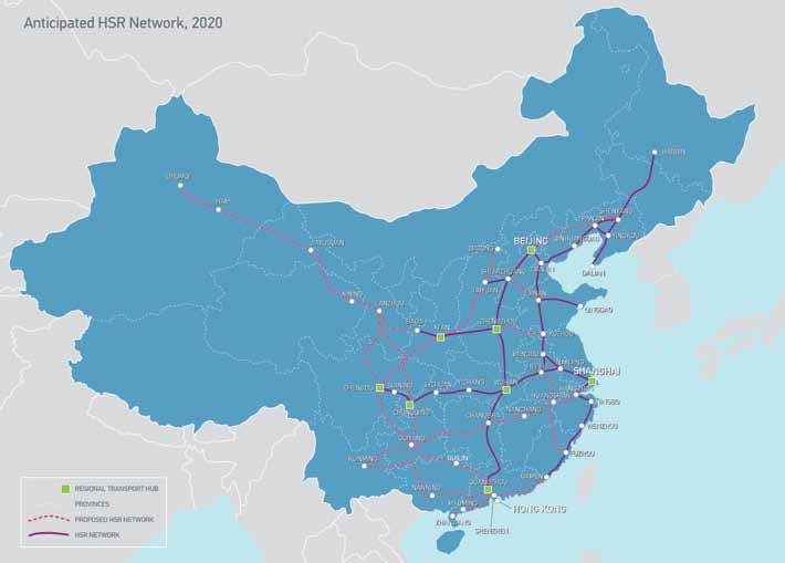 Independent Market Research 1 China Overview The HSR network is set to include eight regional transport hubs that will integrate the north-south and east-west lines with lower speed regional and