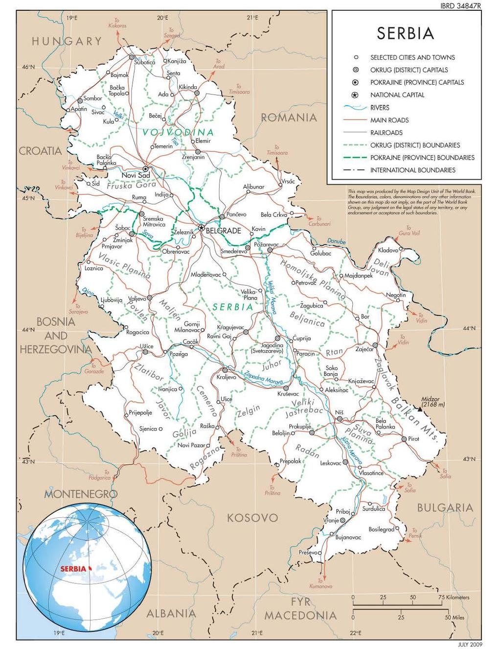 Appendix C Serbia, administrative divisions Grouping used for stratification purposes in BEEPS V Belgrade Vojvodina Central East