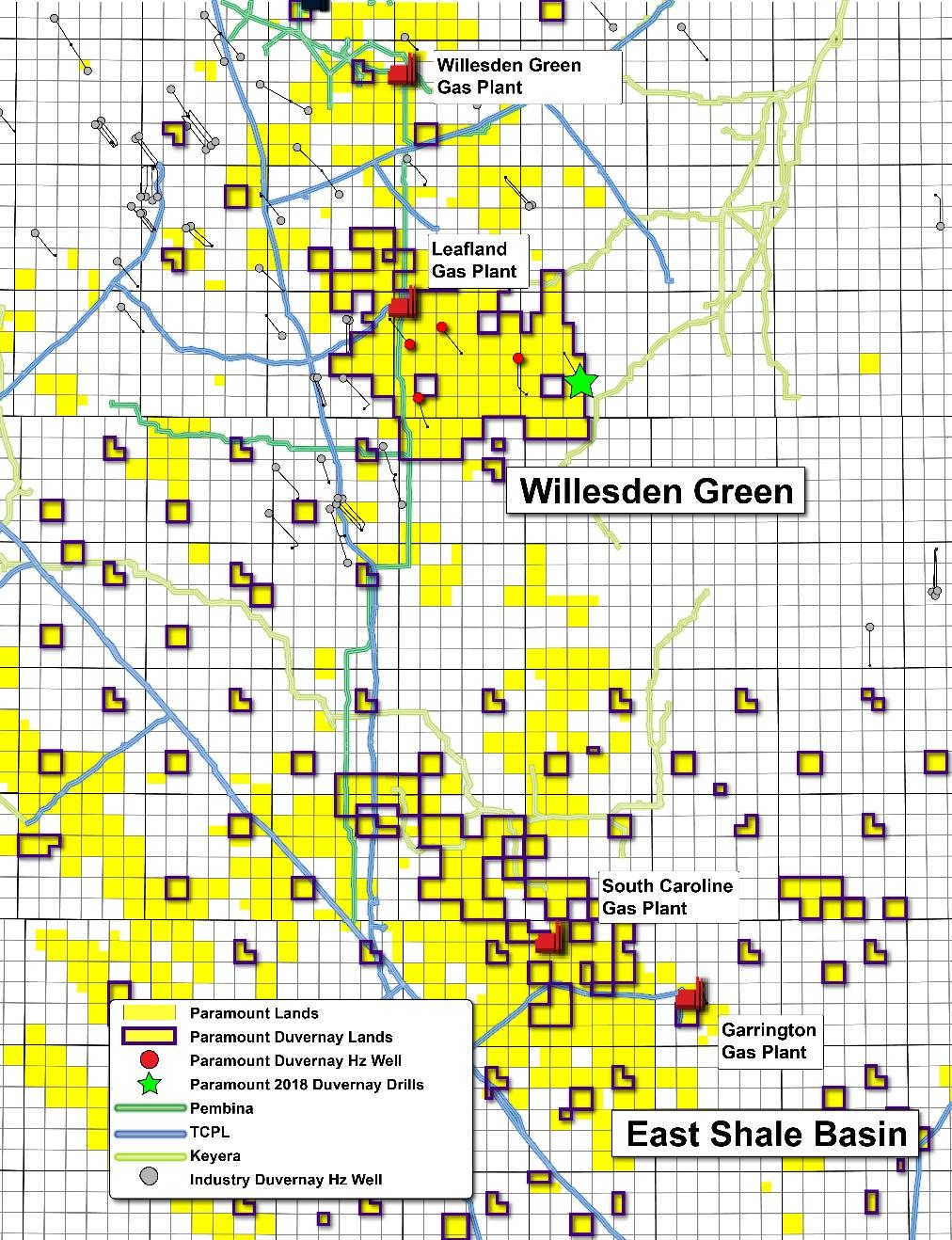 East Shale Basin, as well as Cardium, Glauconite and Ellerslie rights and approximately 180,000 net acres of fee simple lands across these resource plays.