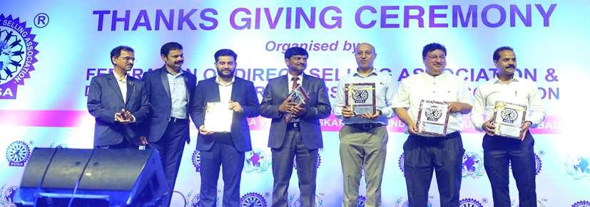 TALENGANA STATE GUIDELINES-EJUVENATING THE HOPES OF MILLIONS FO POSPEITY THANKS GIVING CEEMONY @ Hyderabad is a Landmark of The DS Industry FDSA & DSDWA Jointly felicitated the key contributiors