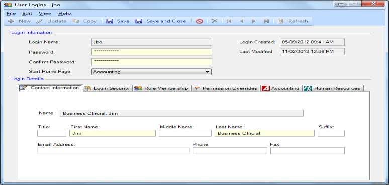 Open the Setup menutree and click User Logins. A listing of nvision users displays.