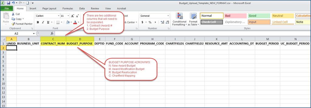 There are two additional columns that need to be populated, CONTRACT_NUM and