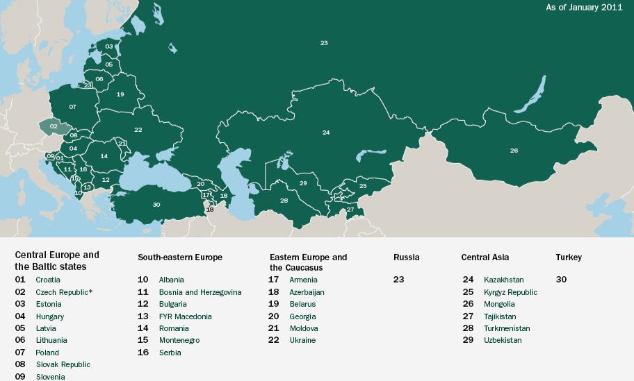 Overview of EBRD Geographical limit 29