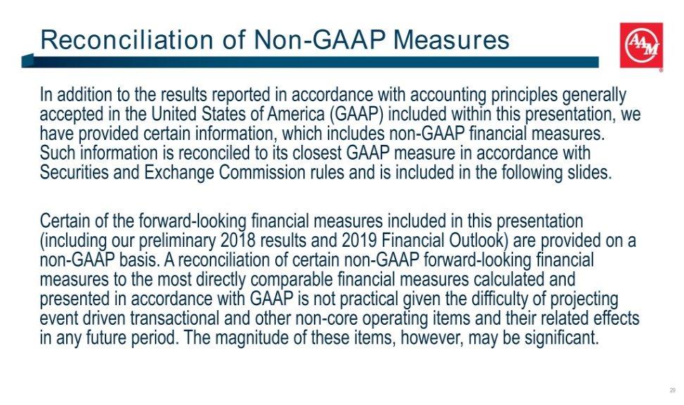 Reconciliation of Non-GAAP Measures In addition to the results reported in accordance with accounting principles generally accepted in the United States of America (GAAP) included within this