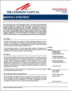 Overview Millennium Capital Our services comprise a full range of 1. Institutional Stock Broking 1.