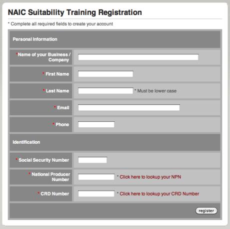 com/naicsuitability to register for the first time or to login to take the National Western Life Product Specific Training