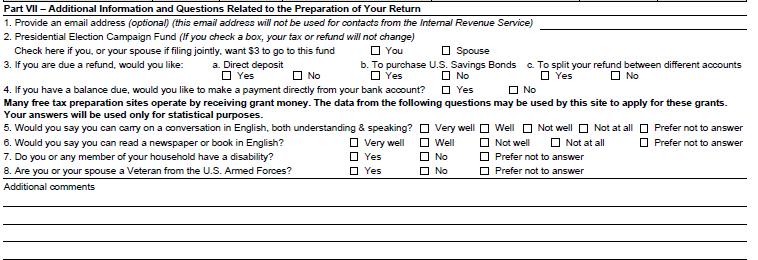 Questions Tax Preparer will be asked to input answers to these questions at end of return preparation Always review