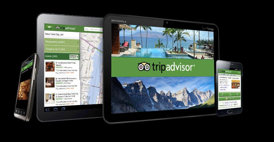 Mobile Extends Powerful TripAdvisor Platform and Expands Reach Available in 20 languages 17m downloads; 21m monthly uniques^ 25 downloads per minute^ run rate in Q1