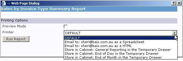 Running Reports to Report Cabinets Every report that is run can be stored into a cabinet.