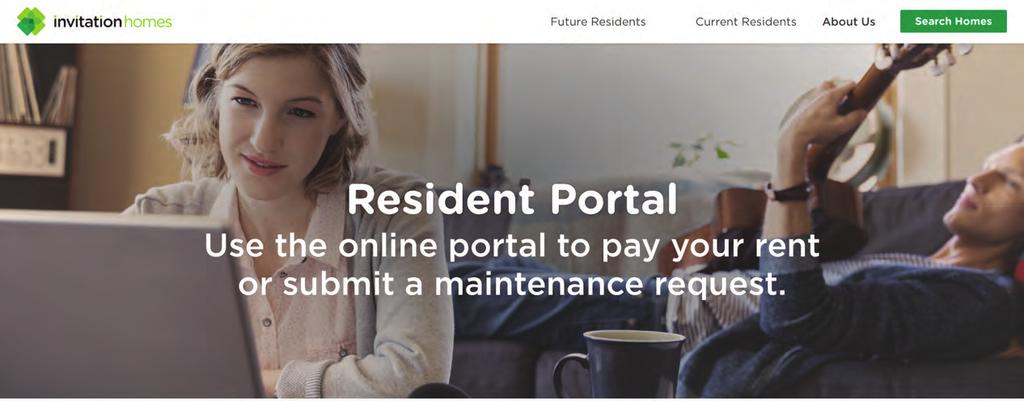 Step 2: The resident portal will display on the