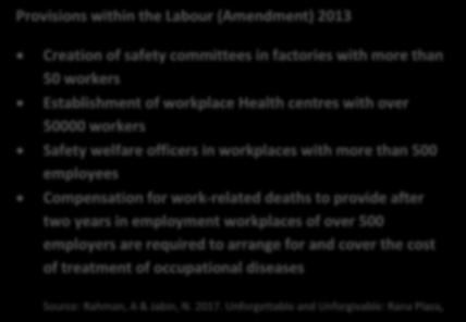 Occupational Safety and Health Occupational Safety and Health (OSH) was a priority in the amendment of the Labour Act and subsequently the National Occupational Safety and Health Policy, 2013 was
