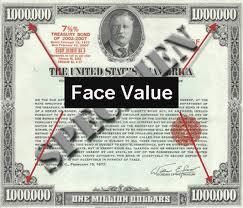 Face Value/Par Value The face value (also known as the par value or