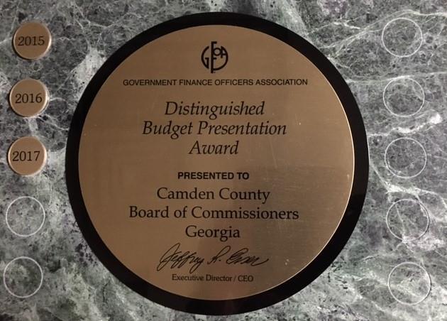 DISTINGUISHED BUDGET PRESENTATION AWARD The Government Finance Officers Association of the United States and Canada (GFOA) presented a distinguished Budget Presentation Award to the County of Camden,