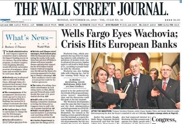 ) Wall Street Journal, September, 2008 3.