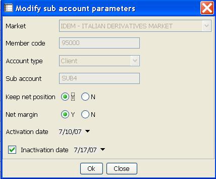 Customer/SubAccount links The window with Customer/Sub account links label operations: 1. to display Sub Account-client code associations; 2. to create a new Sub Account-client code association; 3.