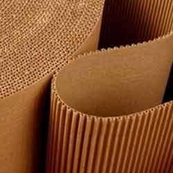 Corrugated which is in zig zag manner is filled with the glue and plain sheets are attached on it with GLUE Raw materials required 1) Containerboard Kraft / Duplex paper (linerboard, corrugating
