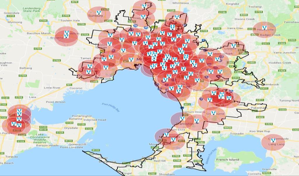 A C Q U I S I T I O N S & P O R T F O L I O U P D A T E Population Map Study Melbourne National distribution platform aligned with population density 91% of Melbourne s metropolitan population 1 is