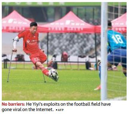 Prelims Focus Facts-News Analysis Page-18- One legged football hero melts Chinese hearts He Yiyi, who battled cancer at 12, is now holding his own against