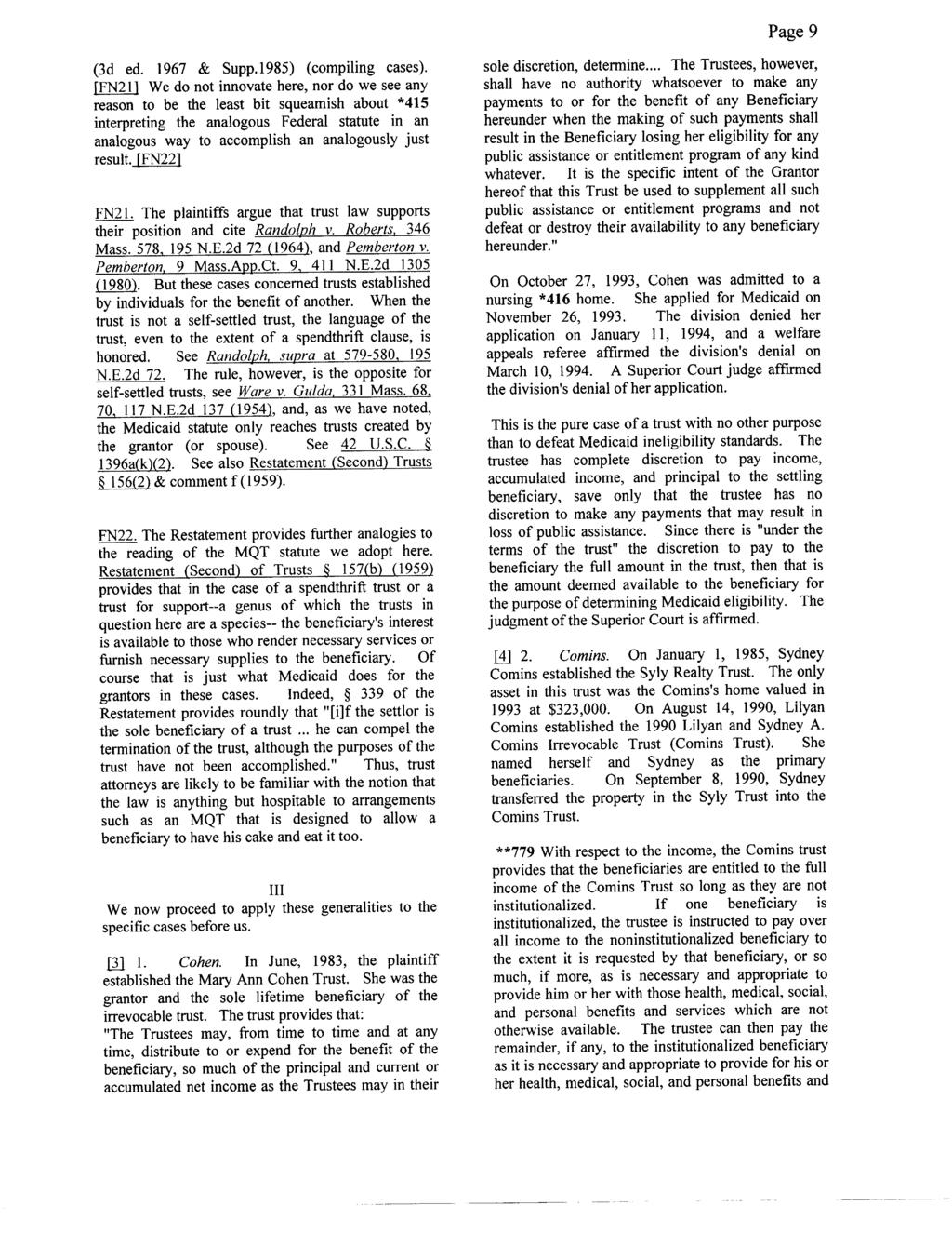 Page 9 (3d ed. 1967 & Supp.1985) (compiling cases).