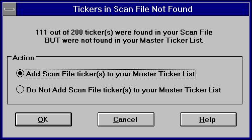 Important If you want to add the tickers from the imported Scan File to your data base, the file must contain the exchange on which the stocks are traded.