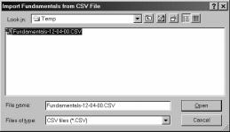 3. Import a CSV File from Excel Fundamental data from an Excel spreadsheet can be imported into the Fundamentals application.