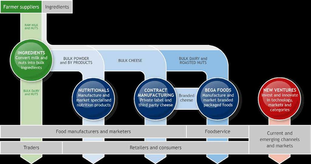 The Bega Integrated Business Model Scale and efficiency in bulk ingredient