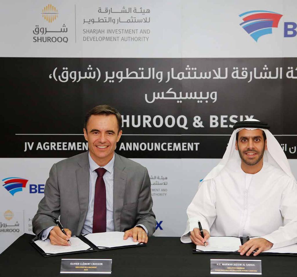 A joint venture agreement between Shurooq and Besix to operate and maintain an existing wastewater treatment plant in Al Saja a area in Sharjah Expansion plans will enable the plant to