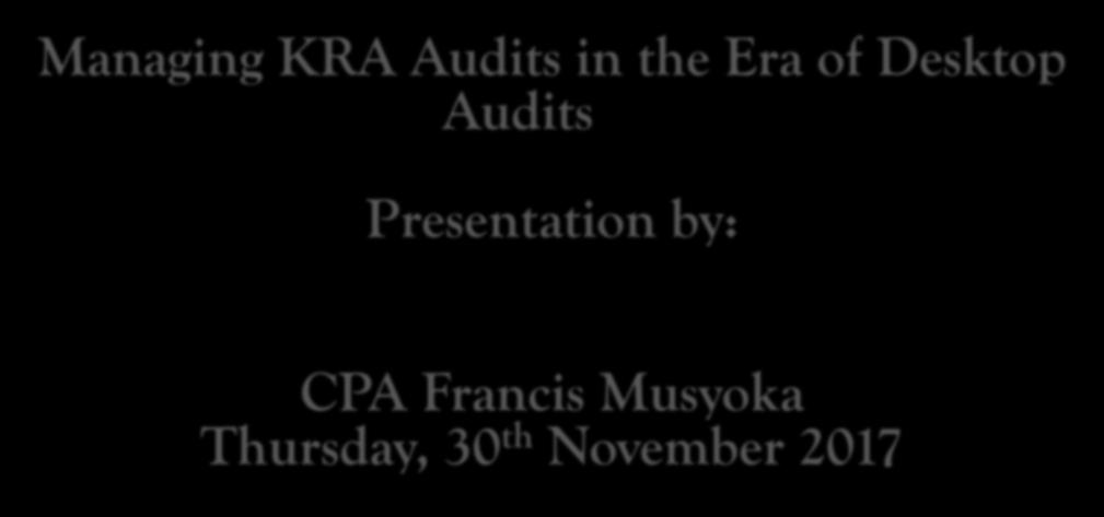 Audits Presentation