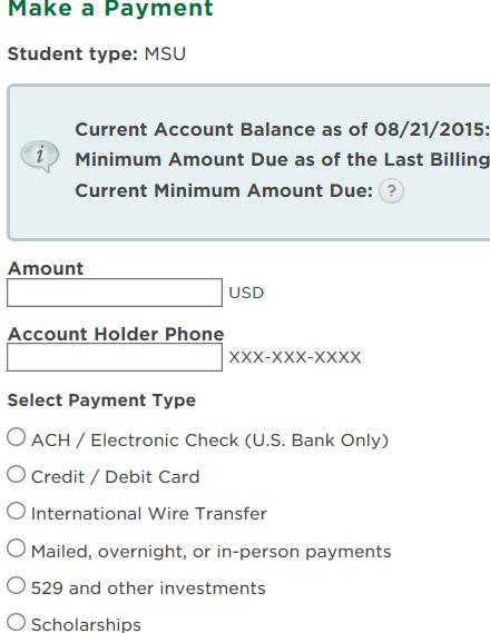 ELECTRONIC CHECK INSTRUCTIONS 1. Sign in to StuInfo 2. Click on Pay Bill / Make a Payment 3. Click on ACH/Electronic Check (U.S. Bank Only) 4.