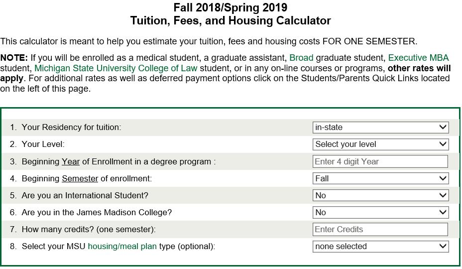 WANT AN ESTIMATE OF TUITION?