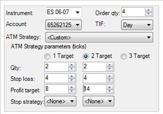 Ninja Trader Advanced Trade Management (ATM) - 1 Automated Stop Loss and Profit Target Order Submission Define how you will exit your trade by creating templates for automatic submission of stop loss