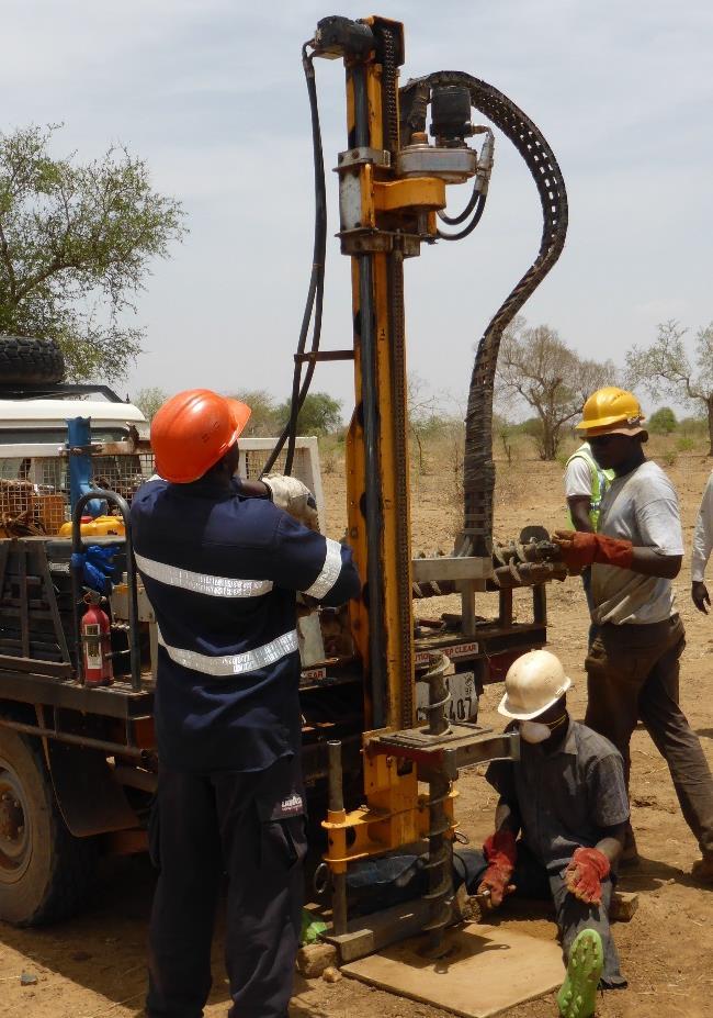 auger drilling. Ready for further RC drilling to enable resource definition January 2015 - GMR reported several rounds of results of the auger program. The results highlight a coherent 3.