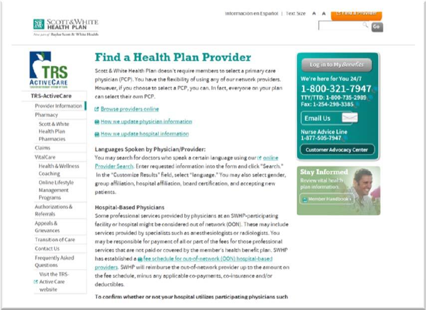 ActiveCare Scott & White Health Plan Provider Search step by step Go to