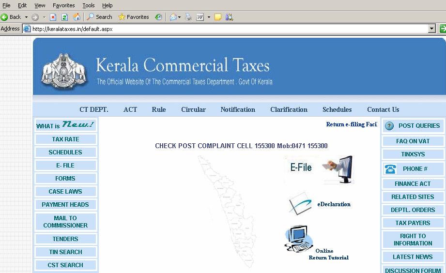 6 5. How to file e-return? Dealers having an internet connection can do e-filing, in the internet explorer screen by opening www.keralataxes.