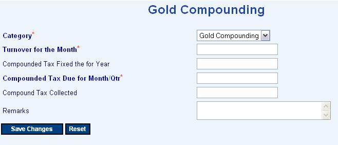 85 6. Enter details of Section Gold Compounding (Section B) In Form 10DA B. Gold Compounding Category T/O for the month/qtr in Rs.