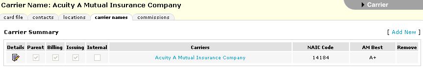 Mutual Insurance Company is all three - Parent, Billing and Issuing If you look this carrier up on AM Best, you will